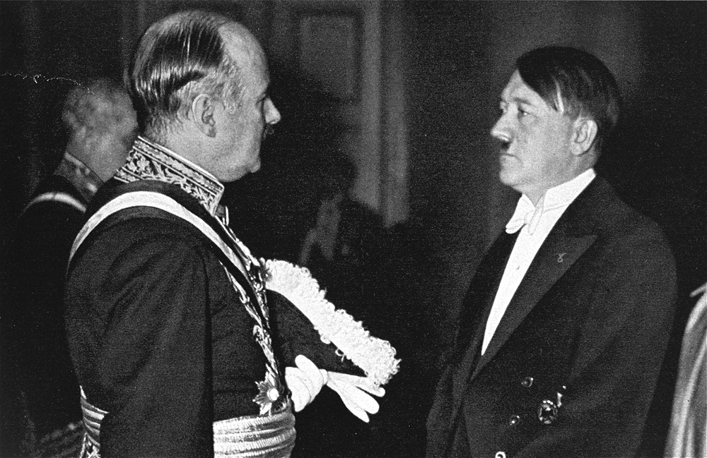 Adolf Hitler in conversation with France's ambassador to Germany, André François-Poncet